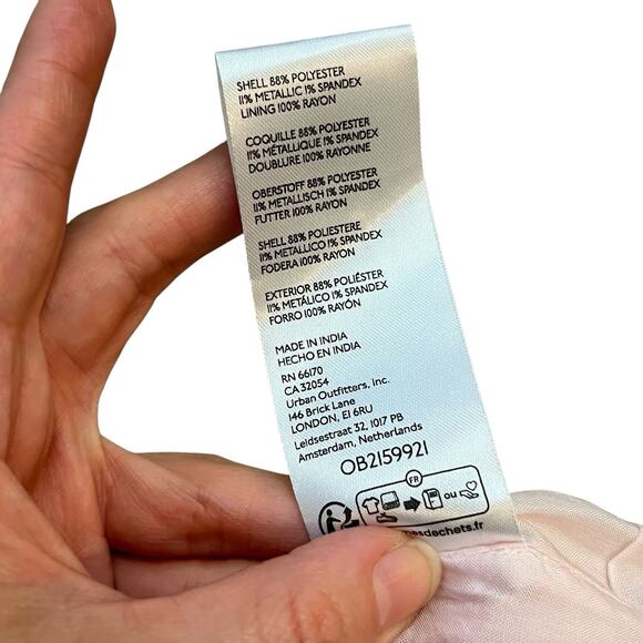 Kimchi Blue Jacquard Mini Skirt Medium Pink Coquette Ruffle Regencycore Rococo - Picture 6 of 6